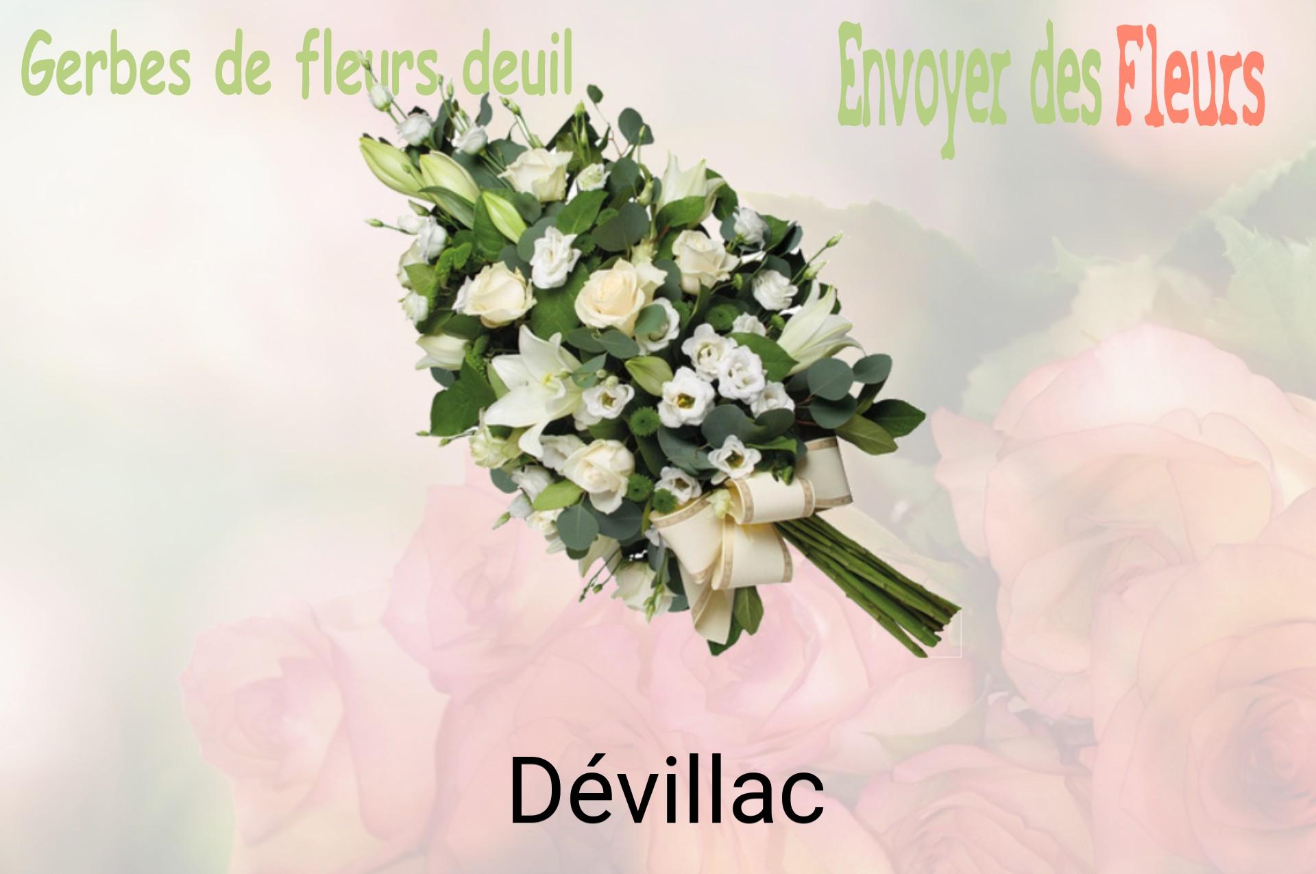 Gerbe de fleurs de deuil livrée à Dévillac